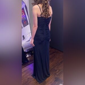 Prom David's Bridal Blue Ruched Sweetheart Gown would be great prom dress